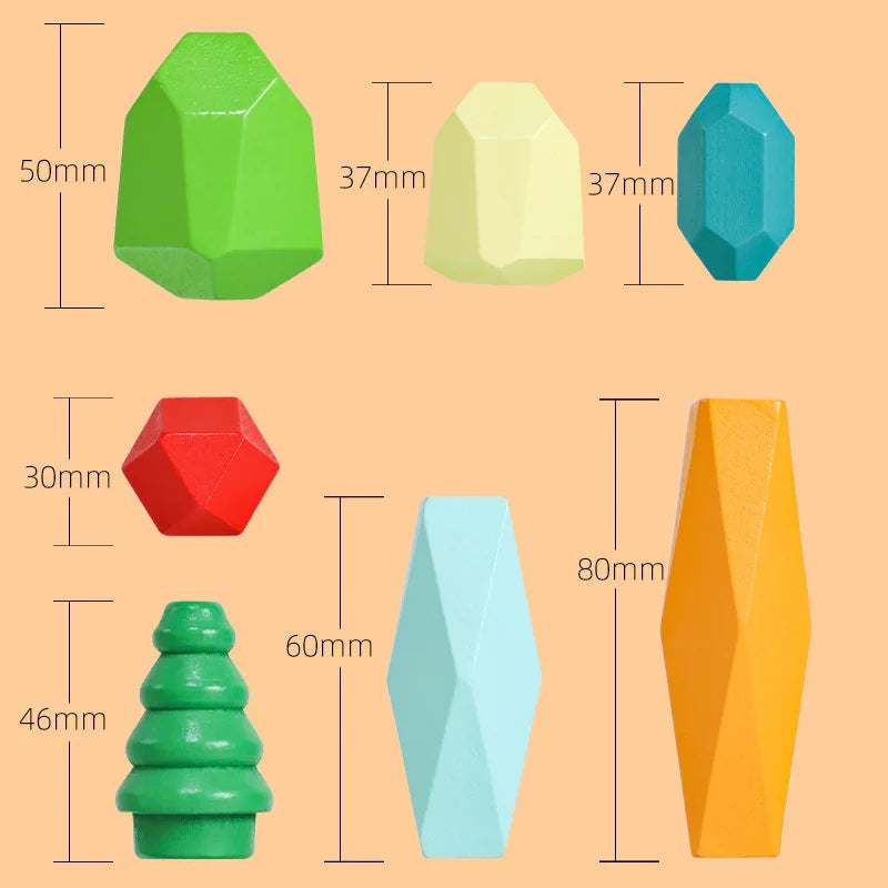 Montessori Wooden Stone Blocks