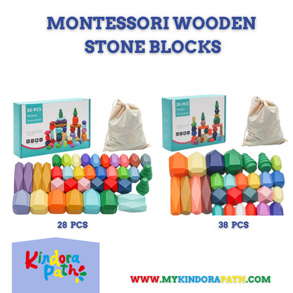 Montessori Wooden Stone Blocks