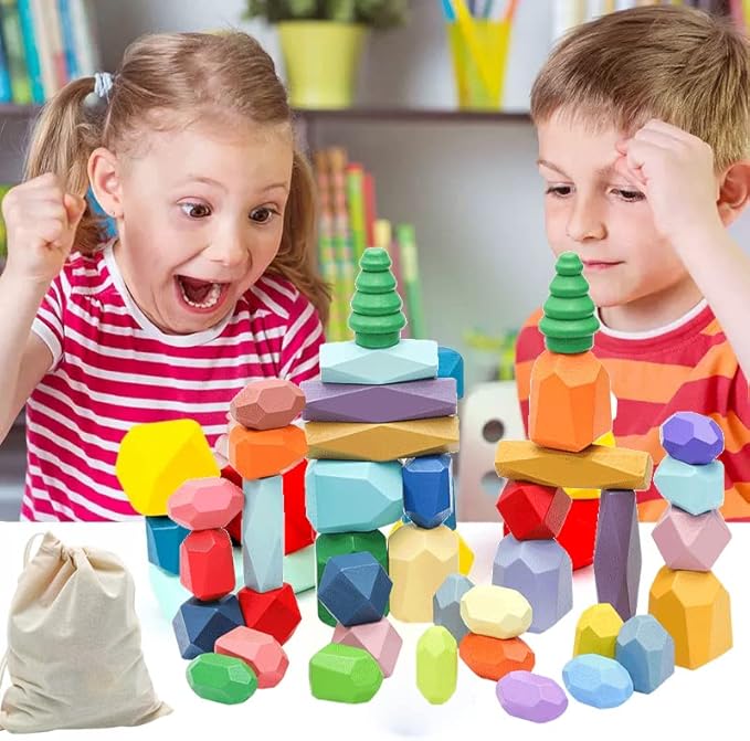 Montessori Wooden Stone Blocks